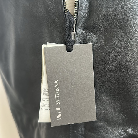 NWT Muubaa‎ Womens Sheep Leather Quiet Luxury Sleeveless Edgy Glam Moto Top 6 - Picture 6 of 12